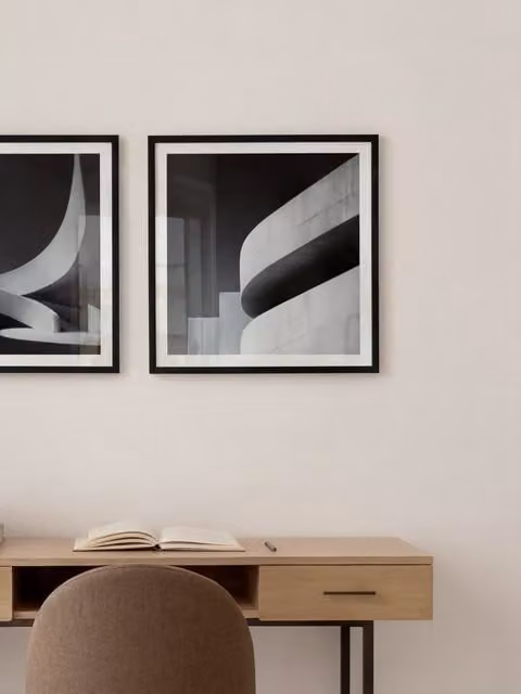 Quadro astratto moderno Concrete Kenay Home, bianco e nero, L 50 cm x P 50 cm – 1