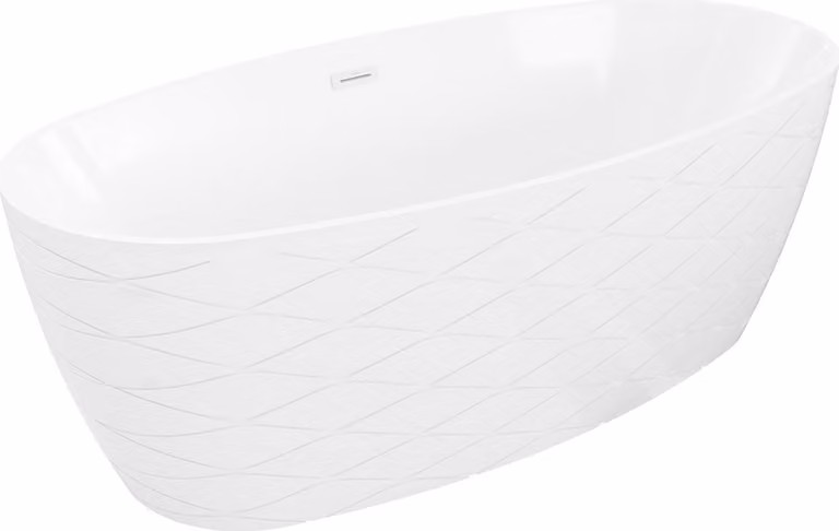 Mexen Olea vasca da bagno freestanding motivo 170 x 80 cm, bianca, troppo pieno bianco - 52821708000-20