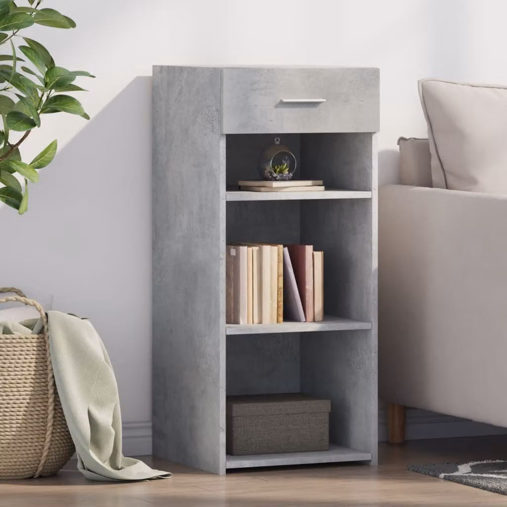 Credenza moderna vidaXL in legno multistrato e MDF, Grigio, L: 40 cm, P: 42,5 cm, H: 93 cm