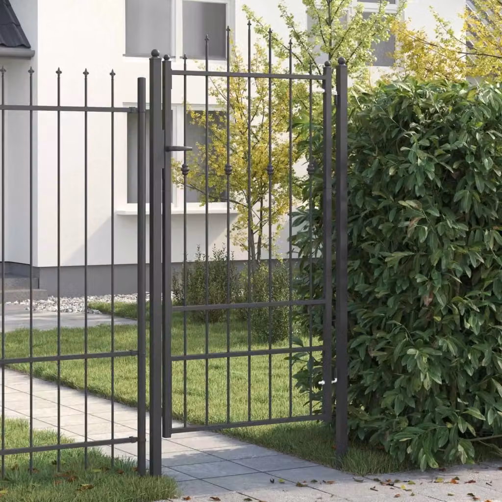 Cancello singolo per recinzione HORST in metallo nero L: 100 cm, H: 175 cm CFW7424867 – 2