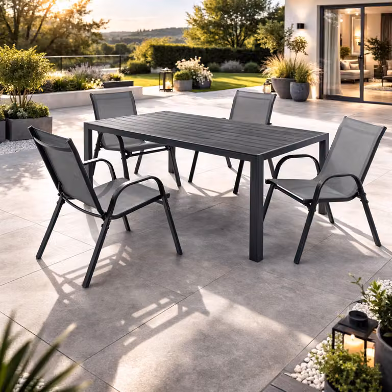 Set da giardino Set di sedute 5 pezzi 180x90 cm Non-Wood antracite