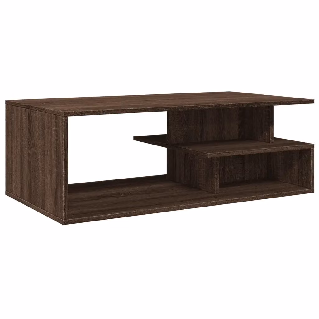 Tavolino da salotto moderno vidaXL in legno color rovere marrone L: 102 cm, P: 55 cm, H: 35 cm – 2