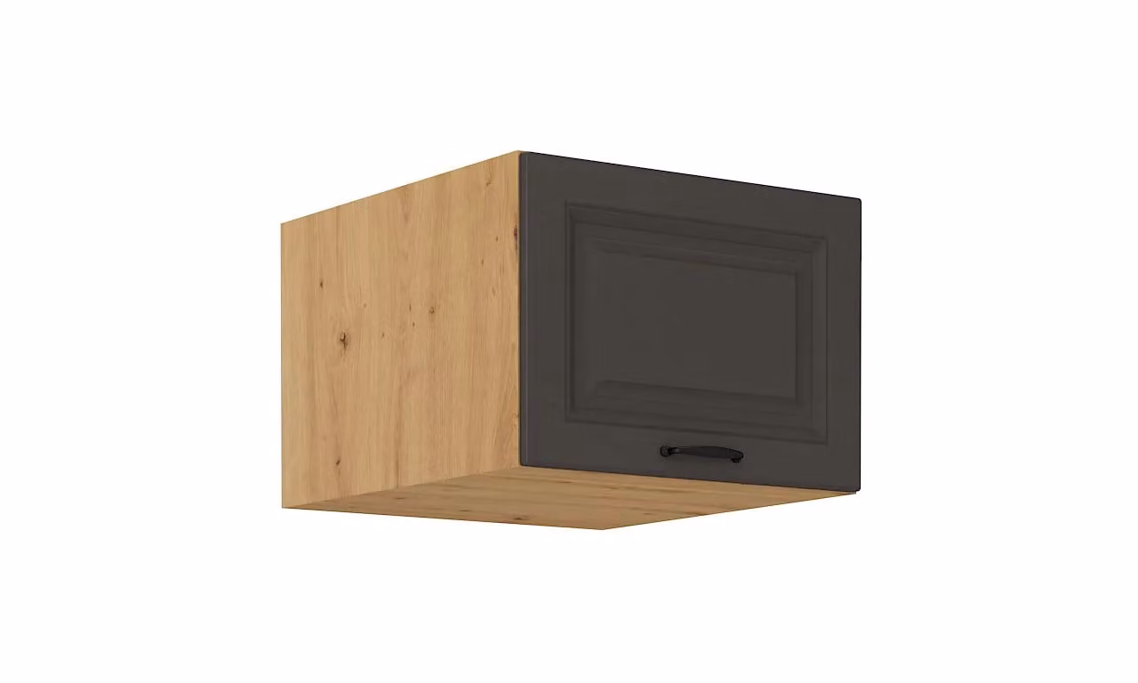 Armadietto superiore con anta a battente SOPHIA - larghezza 50 cm, grafite / rovere artisan