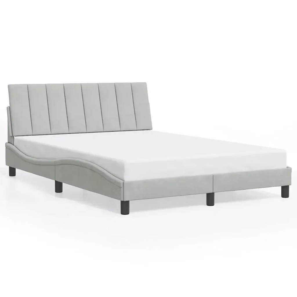 Giroletto senza materasso Hanko vidaXL in velluto grigio, L/P/H: 120 x 200 cm – 2