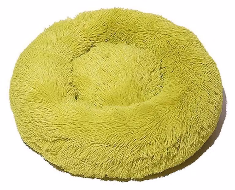 Cuccia per cani, cuccia per gatti, morbida, rotonda, 70 cm, verde e giallo