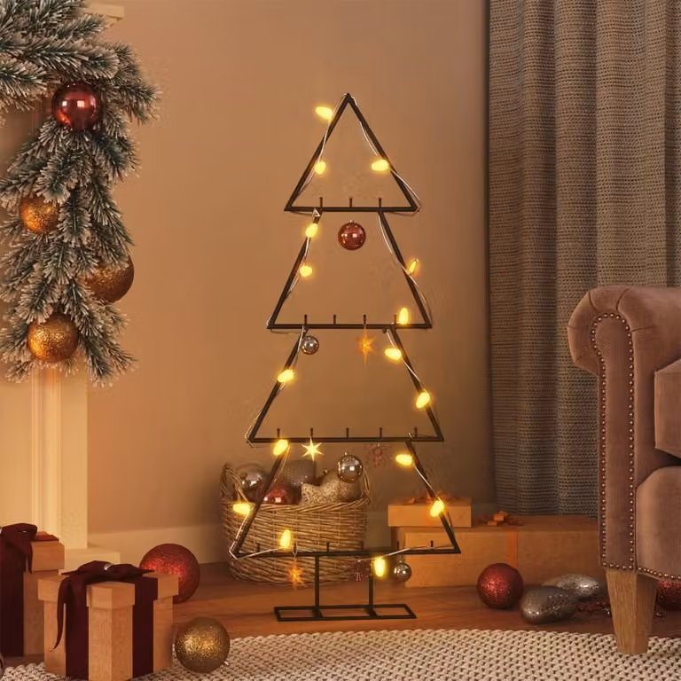 Maison Exclusive - Albero di Natale in metallo per decorazioni Nero 125 cm