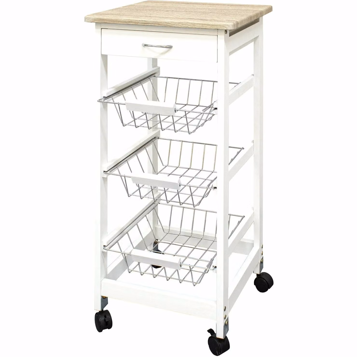 Carrello Multiuso Lunch Vestiamo Casa Bianco con Ruote H: 76 cm, L: 37 cm, P: 37 cm – 1