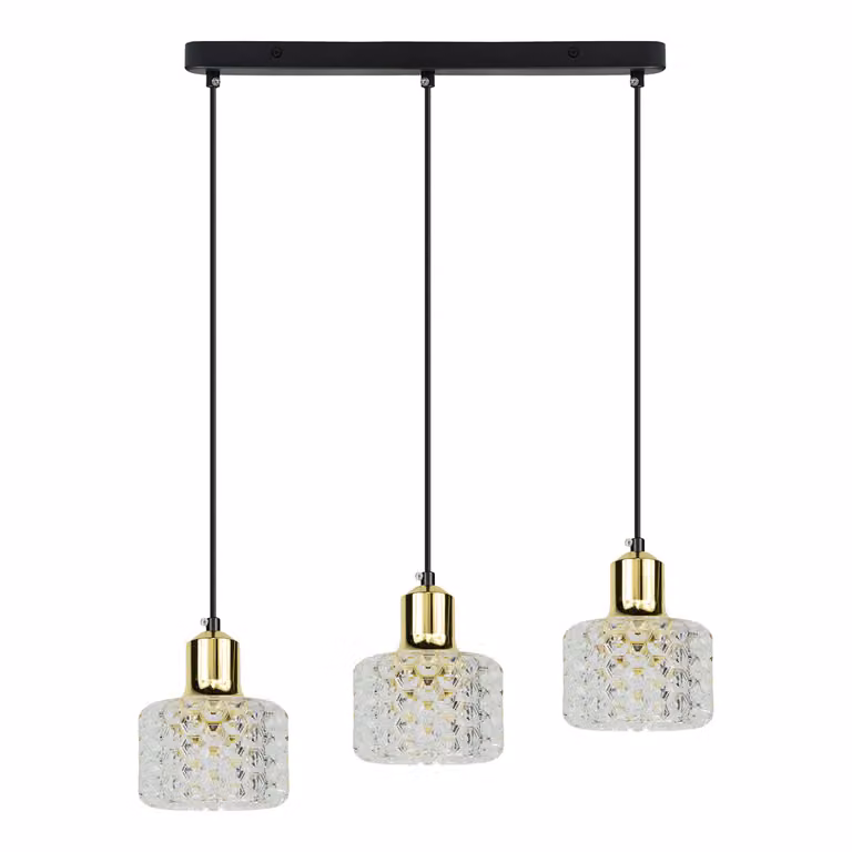 Triplo nero-oro Lumi 3xG9 8W Milagro lampada a sospensione glamour