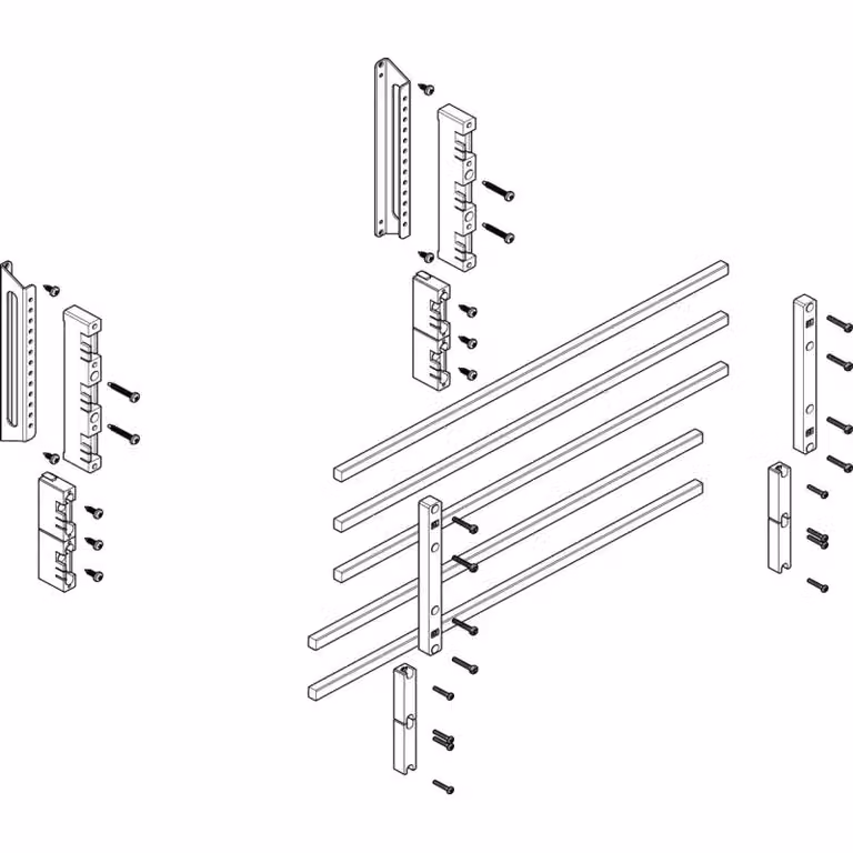 Modulo barra collettrice ABN a incasso 2FB/3RE 60 mm con CU 12x10 mm, 5 poli, EBM 32 mm MTSC23635