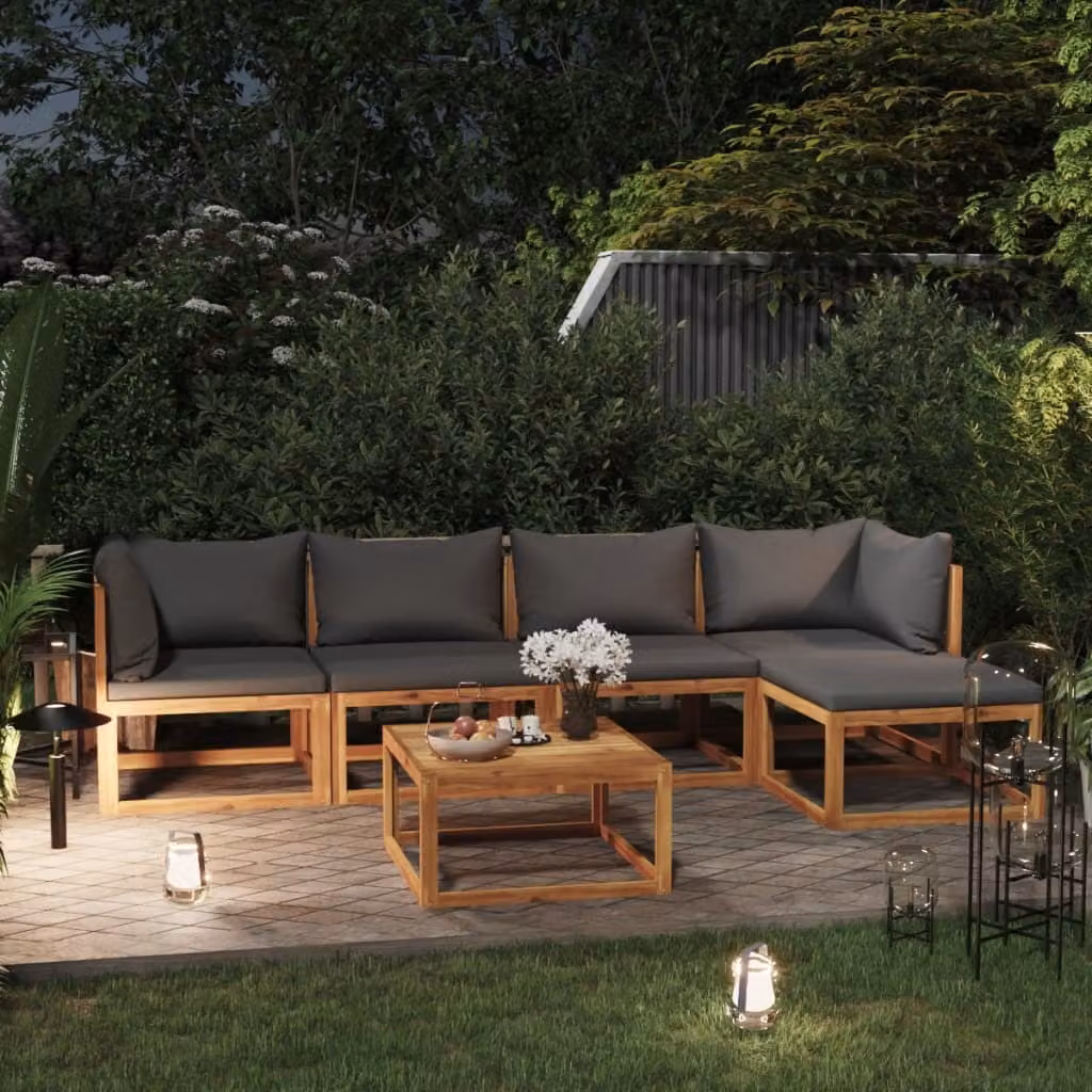 Maison Exclusive - Set da giardino 6 pezzi con cuscini in legno massello di acacia