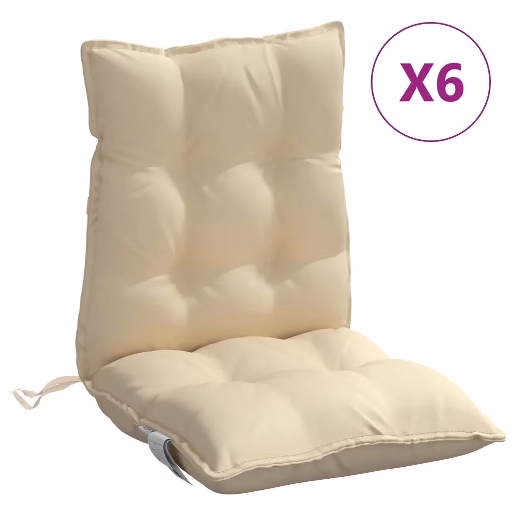 Set di 6 cuscini da esterno rettangolari vidaXL beige in poliestere idrorepellente e traspirante L 100 x P 50 x H 7 cm – 2