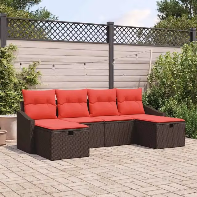 Set Divano da Giardino 6 pz polyrattan 3359323