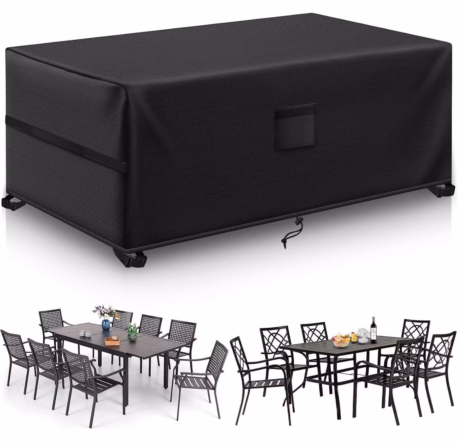 Copertura protettiva per mobili da giardino, dimensioni 213x132x74 cm, impermeabile, resistente al vento, resistente ai raggi UV, tessuto Oxford 420D