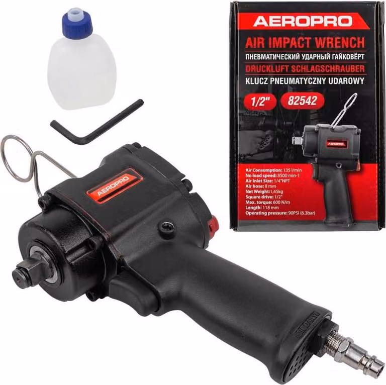 AVVITATORE PNEUMATICO 600 Nm, 1/2", COMPATTO