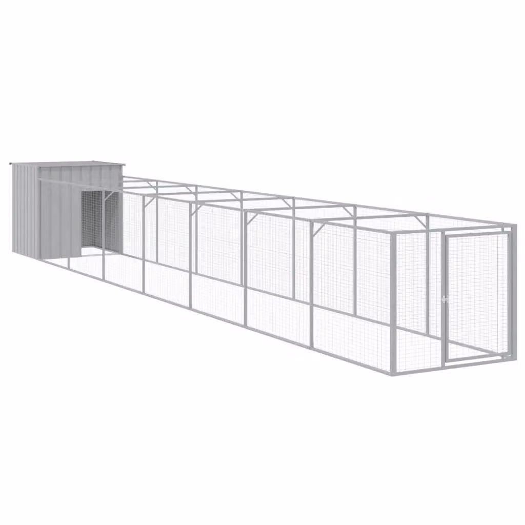 Casetta per cani vidaXL in metallo grigio resistente alle intemperie L: 110 cm, P: 103 cm, H: 110 cm – 2