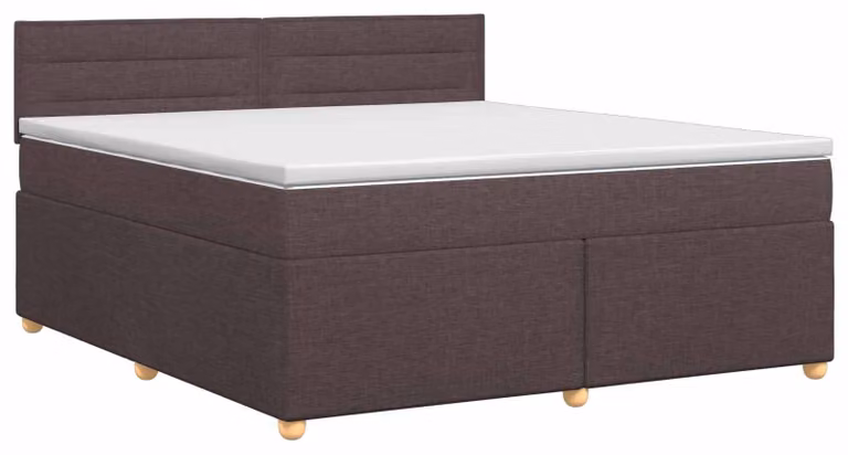 Letto a molle con materasso marrone scuro 140 x 190 cm in tessuto