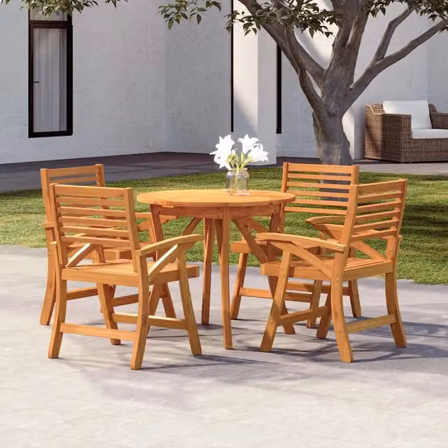 Set da Pranzo per Giardino 5 pz in Legno Massello di Acacia 3156855
