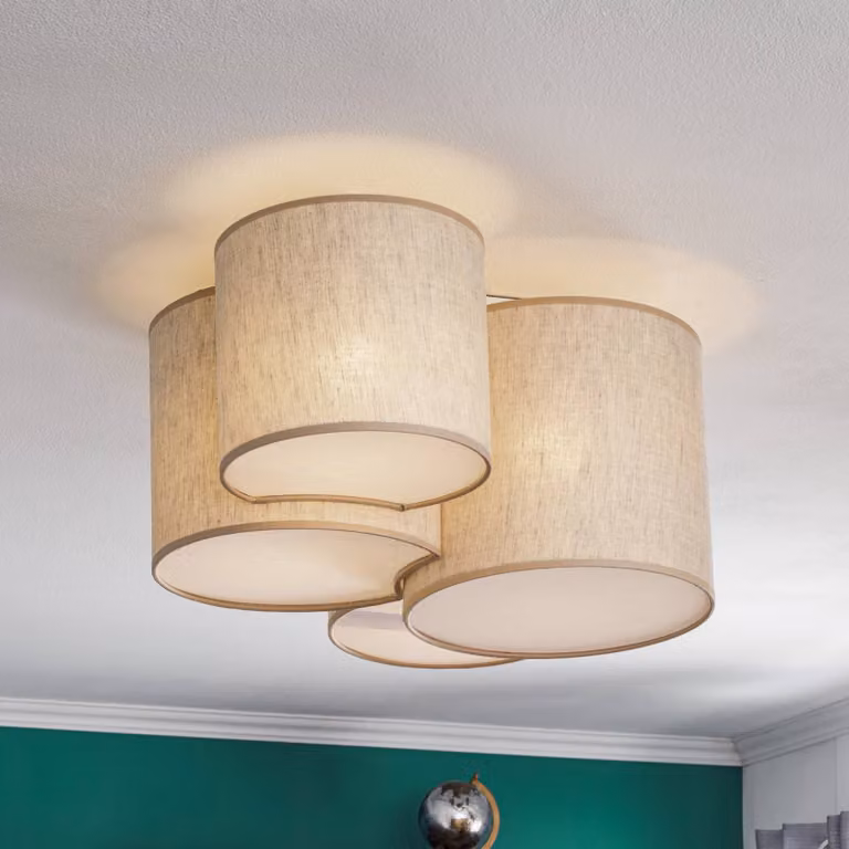 Plafoniera soffitto Mona Nature TK Lighting, dimmerabile, Soggiorno / Sala da pranzo, Tessuto / Stoffa / Seta, Moderno, Plafoniera