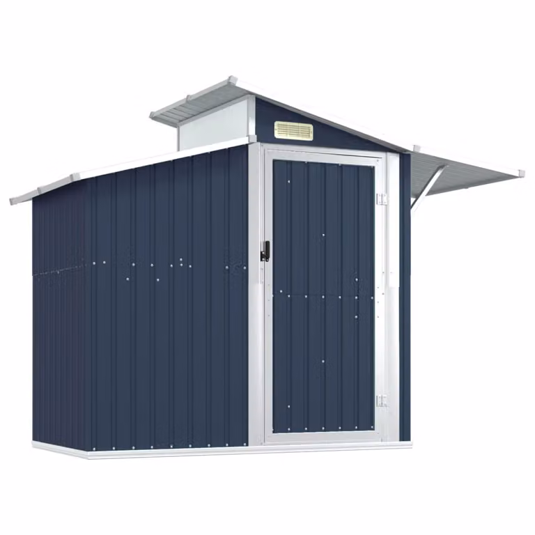 Capanno da Giardino Antracite 270x130x208,5 cm Acciaio Zincato