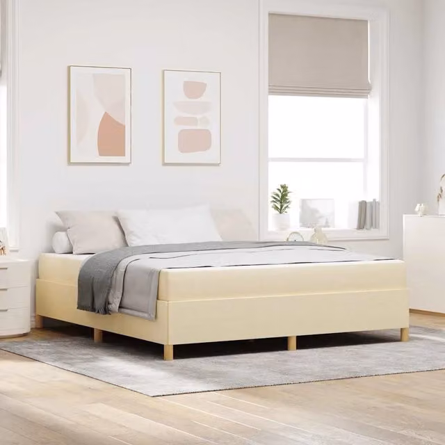 Struttura letto imbottita vidaXL in tessuto beige con cassettiera L: 180 cm, P: 200 cm, H: 280 cm