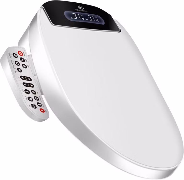 Copertura per WC elettrica con funzione bidet, acqua calda, riscaldamento del sedile, forma ovale