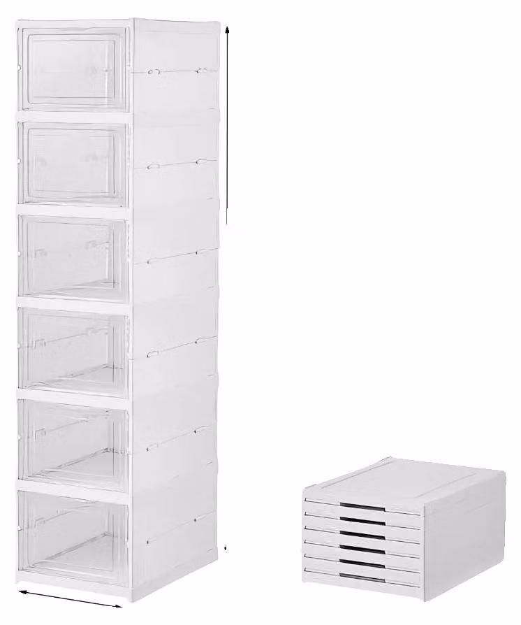 Contenitore per scarpe, design pieghevole, resistente alla polvere e impilabile, colore bianco