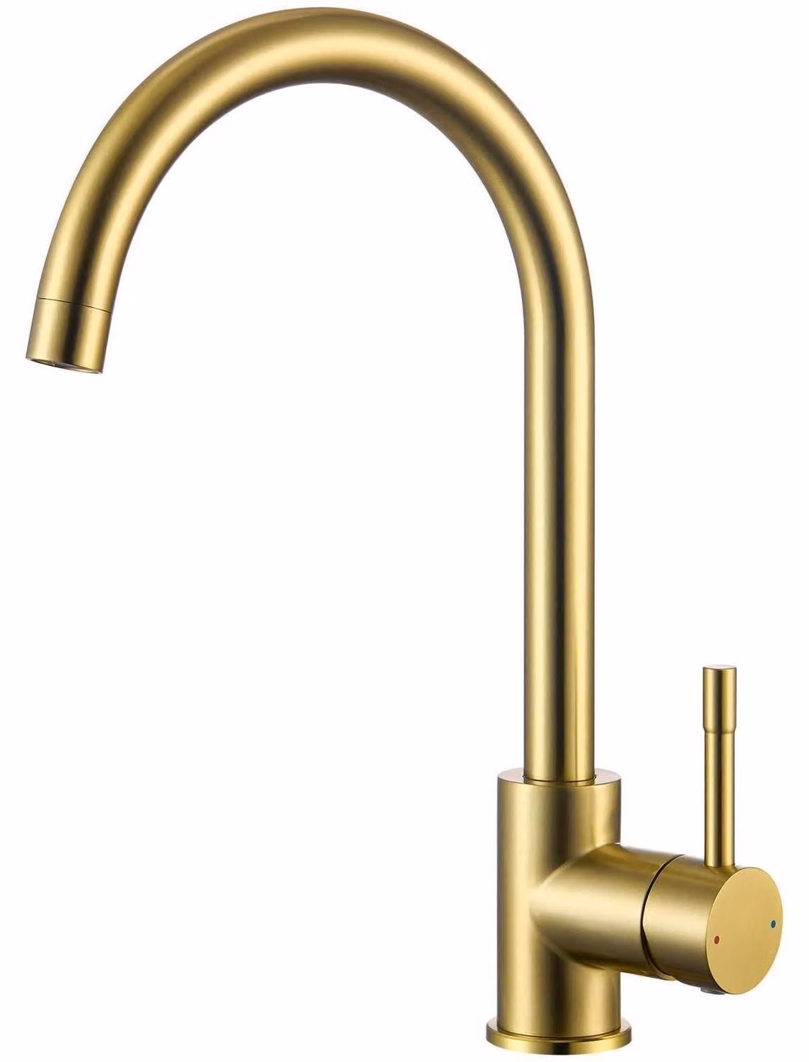 Rubinetto da cucina, girevole a 360°, alta pressione, monocomando, acciaio inossidabile, finitura oro, attacco G3/8