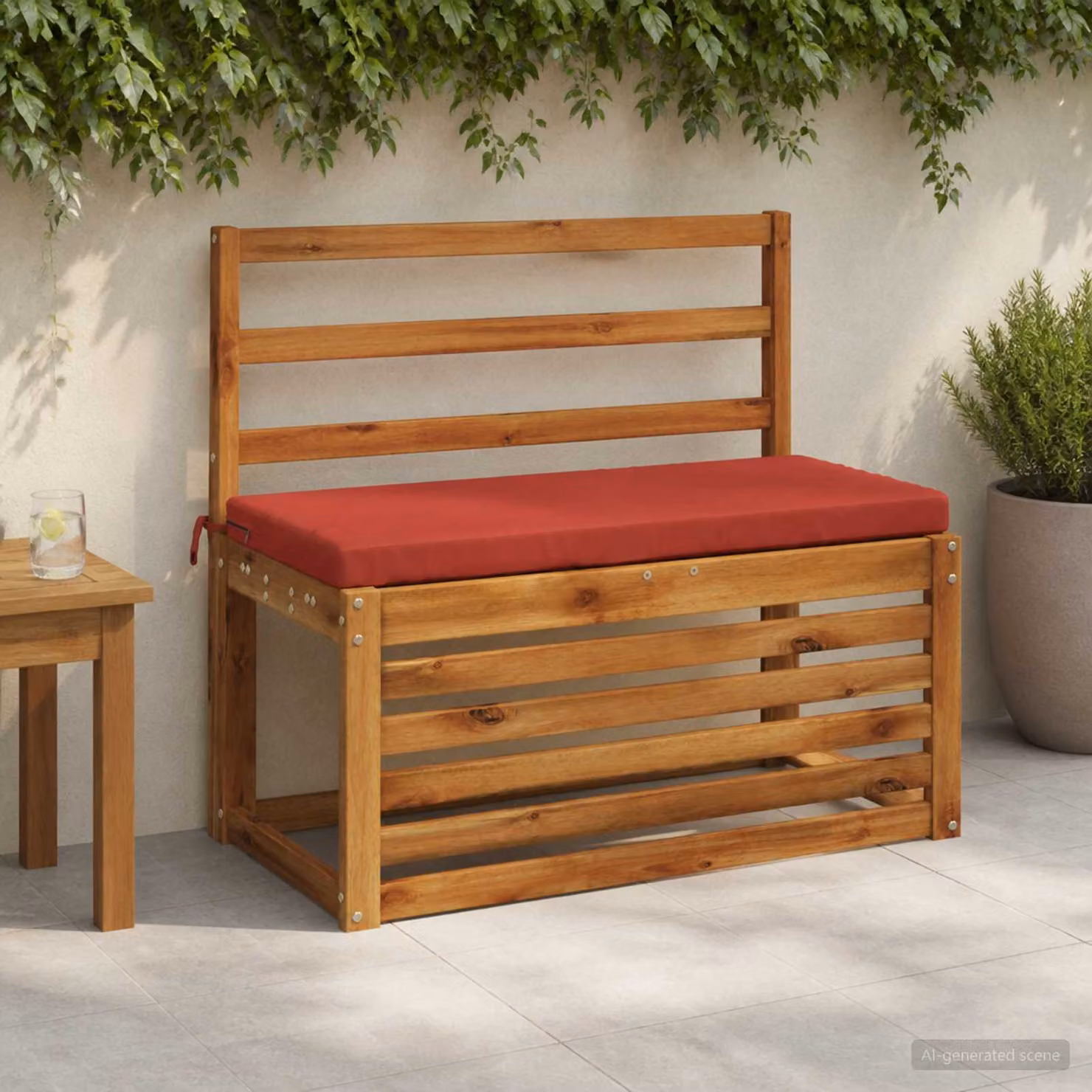vidaXL Cuscino per panchina SOEST in poliestere rosso con fodera rimovibile e resistenza ai raggi UV L 60 cm x P 40 cm x H 5 cm