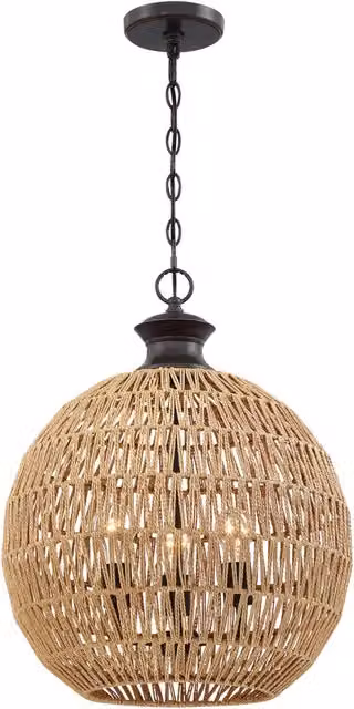 Lampada a sospensione boho marrone Casablanca 3xE27 Quoizel