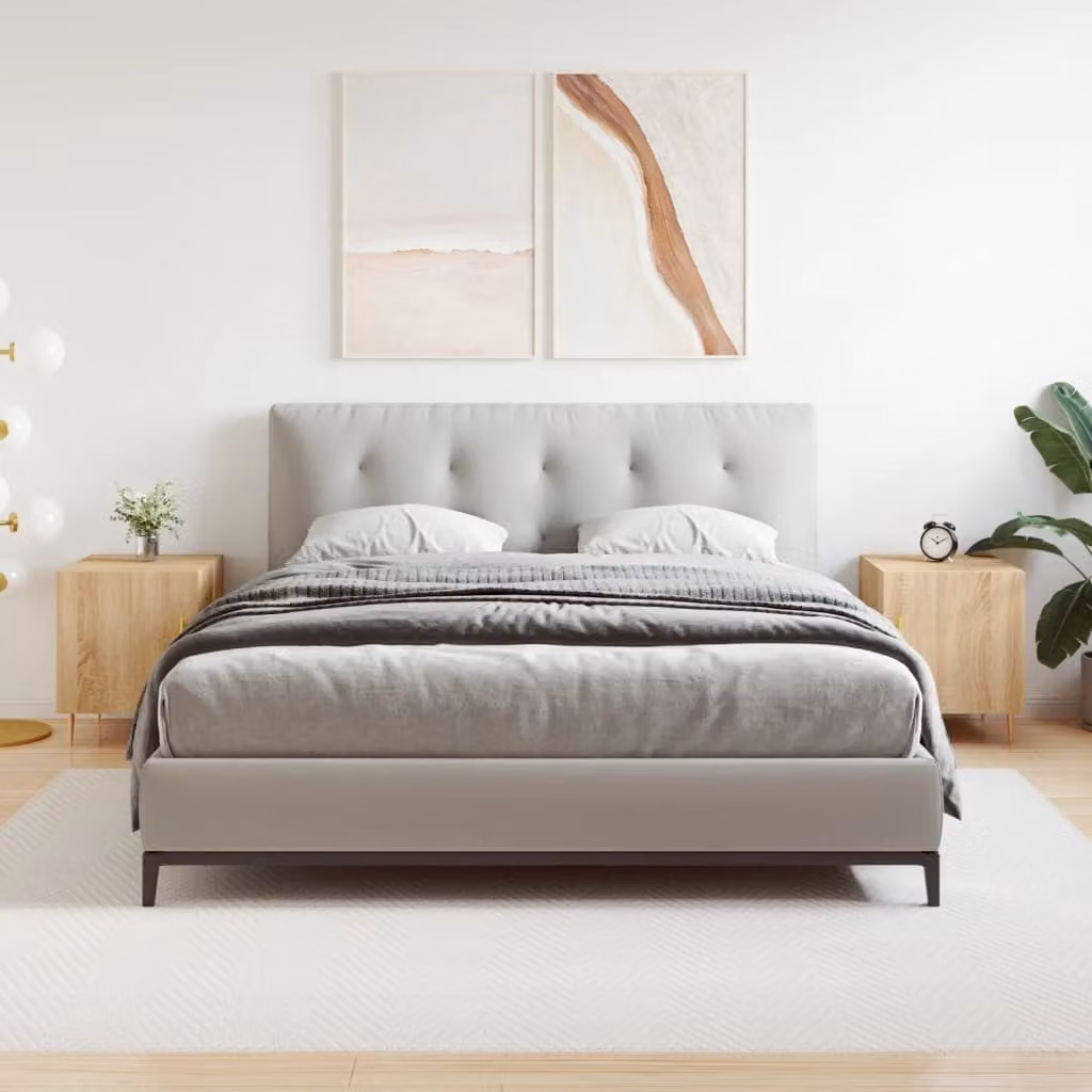 Set di 2 comodini moderni vidaXL in legno multistrato, colore rovere sonoma, L 40 cm x P 40 cm x H 50 cm