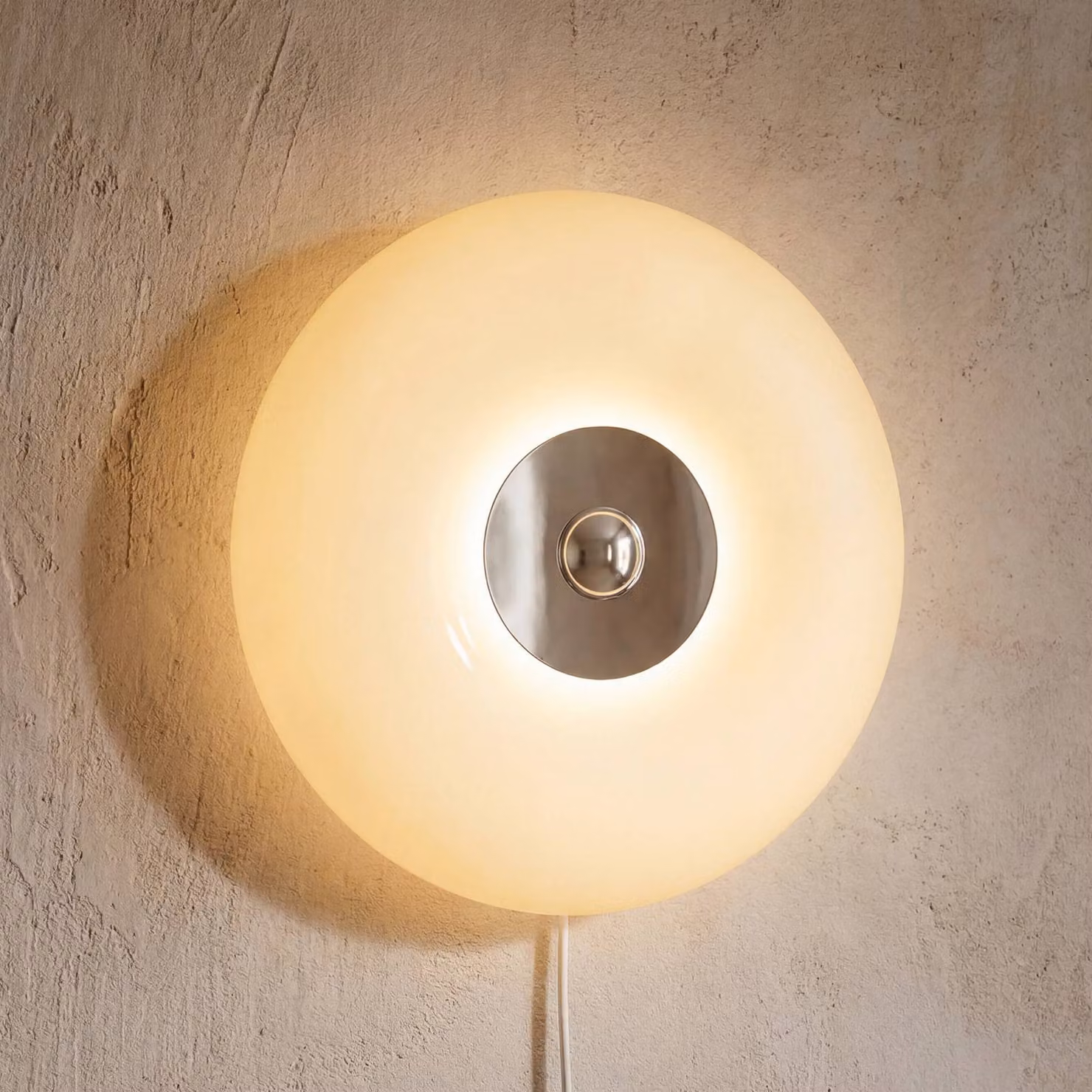 OSRAM Applique da parete Decor Lunea, dimmerabile, Bianco / Opale, Soggiorno / Sala da pranzo, Vetro, Moderno, Applique