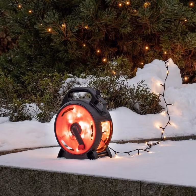 Catena luminosa a LED, 400 diodi color ambra, 30V, 6W, colore nero e rosso