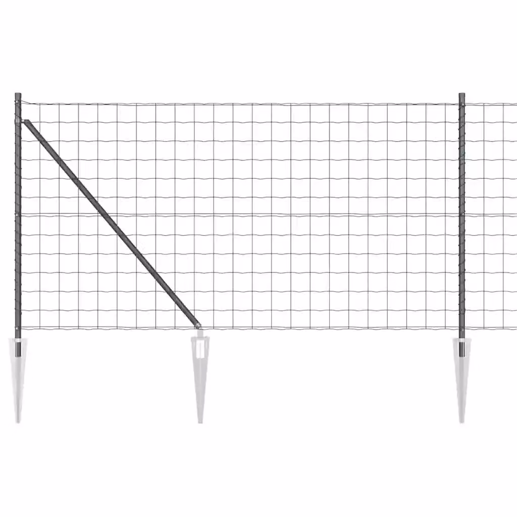 Recinzione Euro vidaXL in acciaio rivestito in PVC grigio per installazione interrata L: 1 m, H: 25 cm – 2