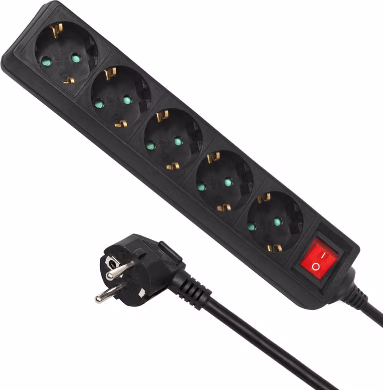 Presa multipla Schuko protezione bambini 5 vie 5 metri