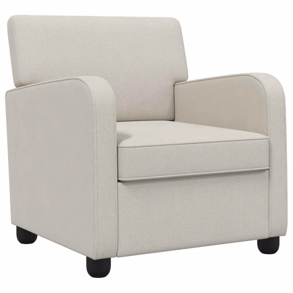 Poltrona moderna in velluto beige vidaXL con braccioli e seduta in schiuma per soggiorno o camera da letto – 2