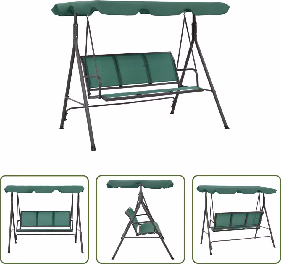The Living Store Hollywood swing verde 170 cm textilene e acciaio