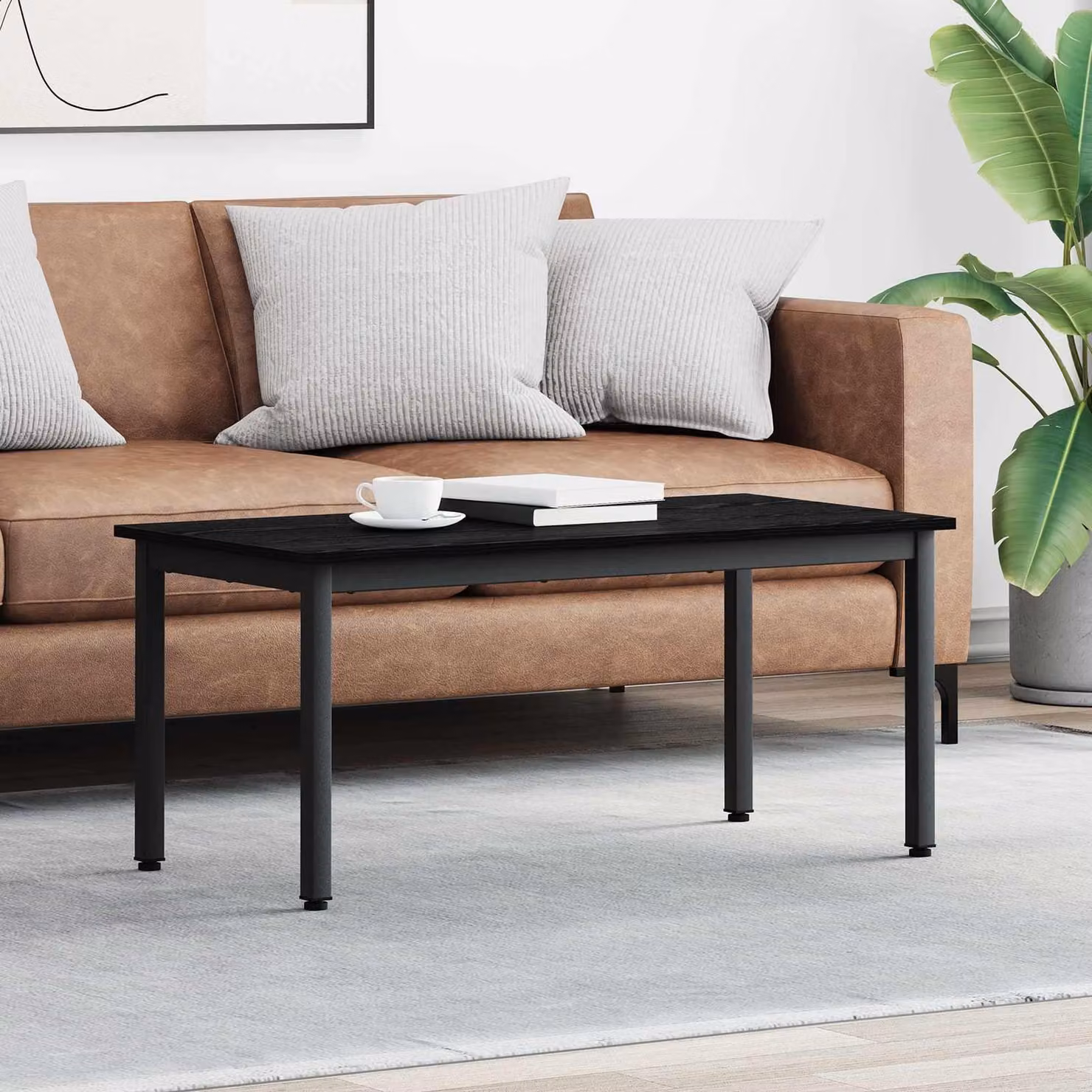 Maison Exclusive - Tavolino da salotto effetto rovere nero 100 x 50 x 45 cm Materiale ligneo