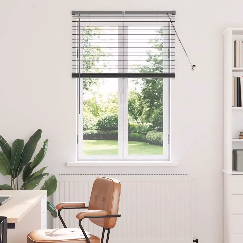 Tenda Veneziana vidaXL in Alluminio Grigio, L: 130 cm, H: 95 cm