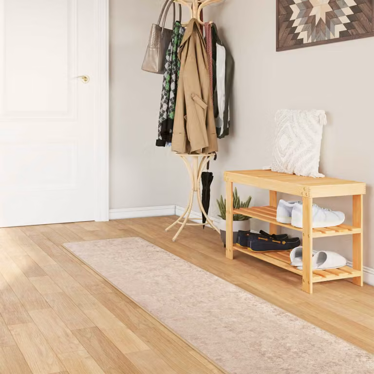 Tappeto Runner vidaXL MARSA Beige, Design Moderno Astratto, Lavabile e Antiscivolo, L 50 x P 400 cm, in Poliestere