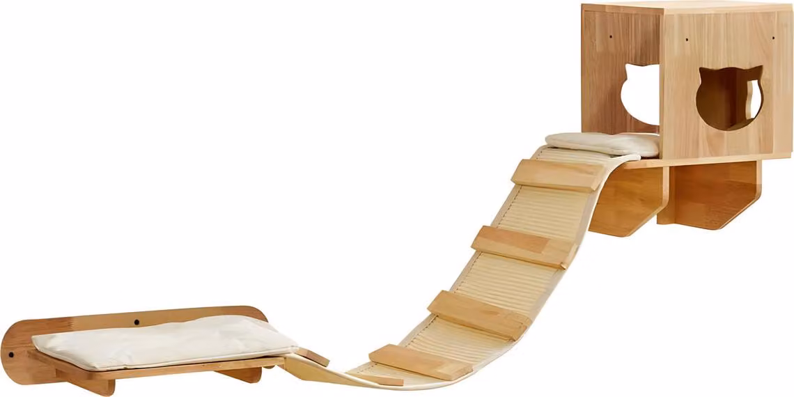 Elemento a parete per ponte sospeso "ACI" crema 182 x 30 x 45 cm