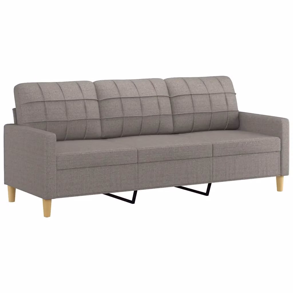 Divano moderno vidaXL in tessuto beige e grigio con struttura in metallo per il tuo soggiorno L: 198 cm, P: 80 cm, H: 77 cm – 2