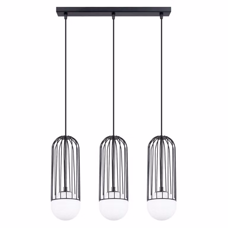 Lampada a sospensione BRINA 3L nero 3xG9 8W acciaio 115x12x54cm Sollux Lighting