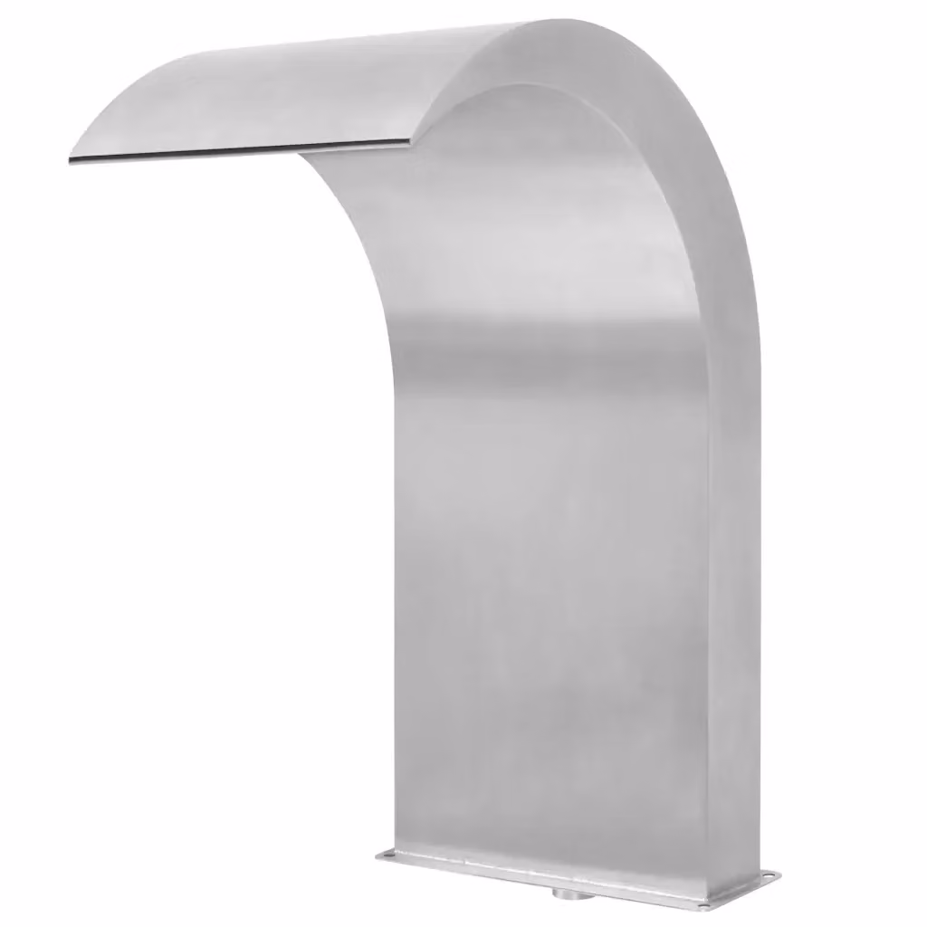 vidaXL Fontana per Piscina in Acciaio Inossidabile e PVC, Argento, L 45 cm x P 30 cm x H 65 cm – 2