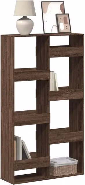 Libreria a muro vidaXL in legno marrone con design classico e finitura opaca L 100 cm, P 33 cm, H 175 cm