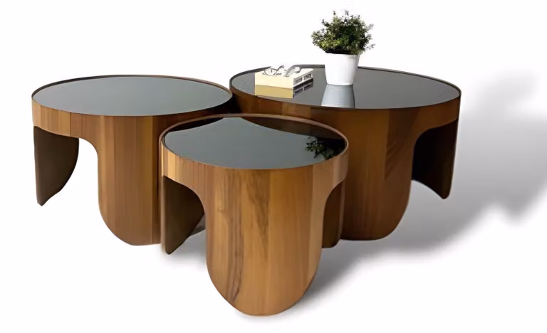 Wohnzimmertisch Couchtisch 3tlg Beistelltisch Kaffeetisch Braun Luxus Möbel