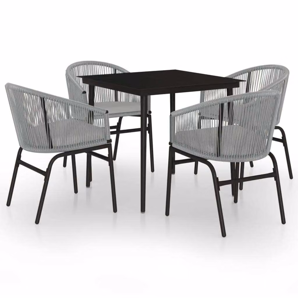 Set da Pranzo da Giardino 5 pz Grigio