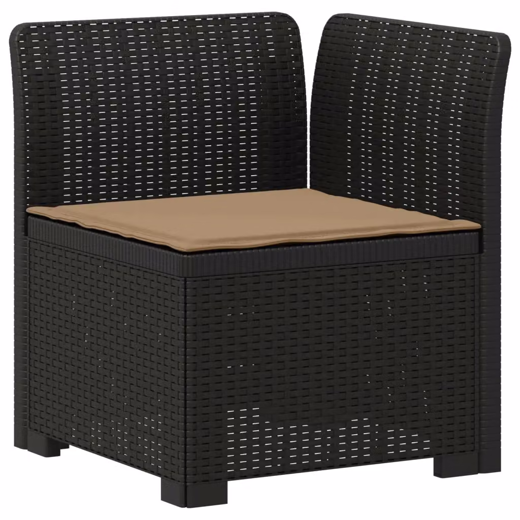Divano da esterno singolo in rattan con cuscino color antracite per giardino e terrazzo – 2