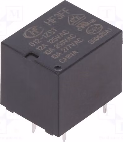 1 relè: elettromagnetico 10 A/277 V CA Bobina: 12 V CC 10 A HF3FF/012-1ZST Elettr.