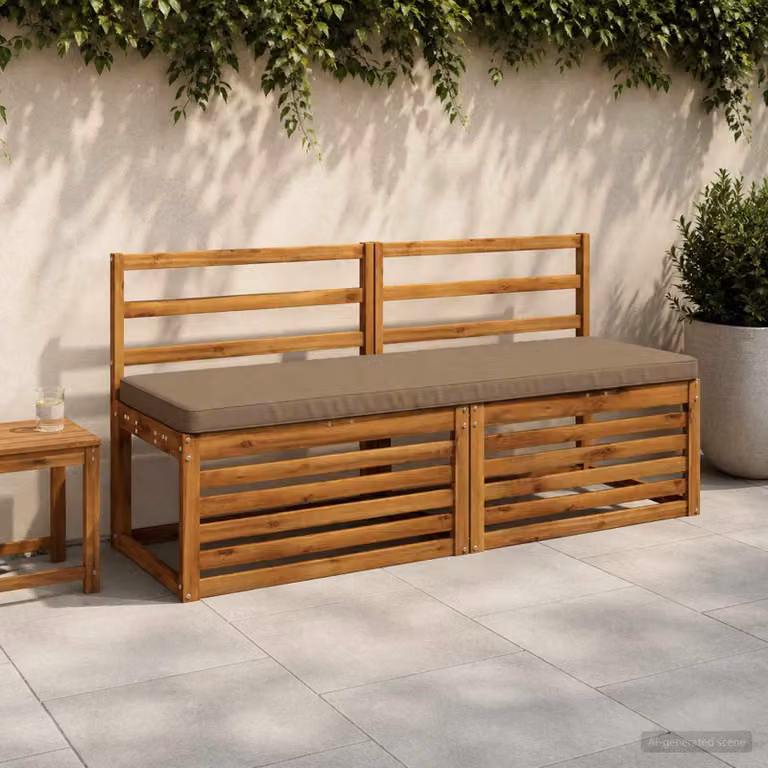 Set di 2 cuscini per panchina vidaXL VUGHT in poliestere con rivestimento rimovibile e resistente ai raggi UV, disponibili in beige o marrone