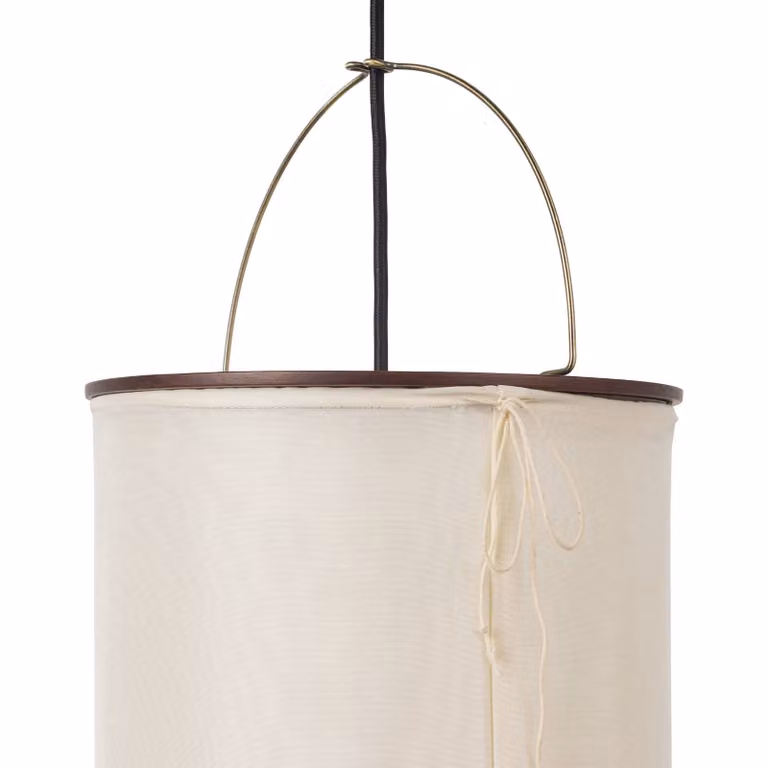 GUBI Applique da parete Silk Lantern, Crema / Ambra, Soggiorno / Sala da pranzo, Tessuto / Stoffa / Seta, Design, Applique